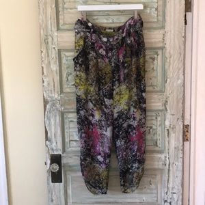 Cropped silk pants, 12, EUC